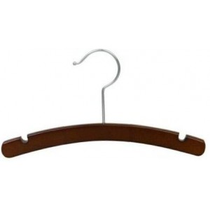 10" Baby/Infant Walnut & Chrome Top Hanger